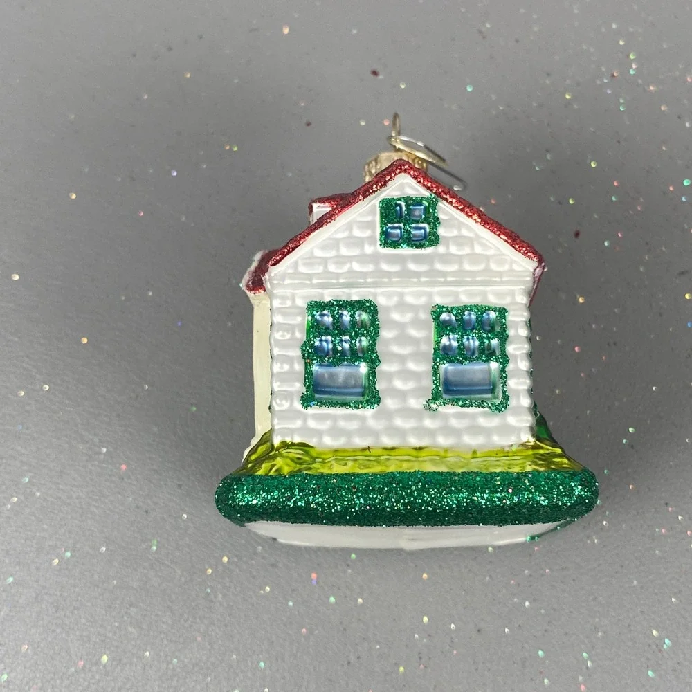 Old World Christmas Glass Ornaments Inside Art Santa Fireplace & Cottage House
